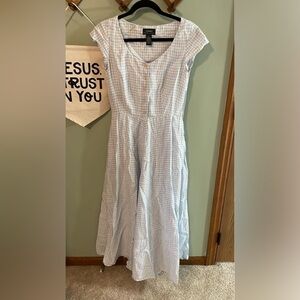 Vintage Ralph Lauren Gingham Linen Maxi Dress
